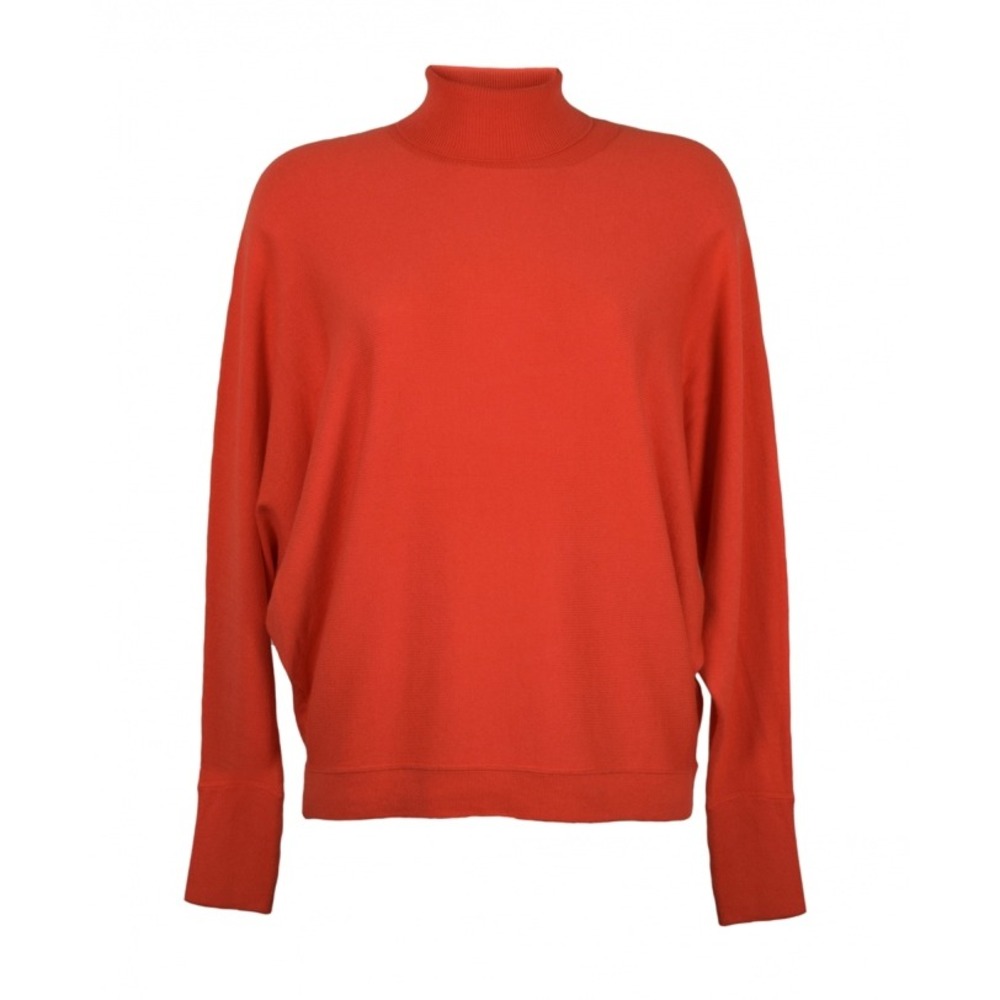 JUST Female Eri Knit Sweater Small Red Orange Batwing Cashmere Blend Scandi Chic